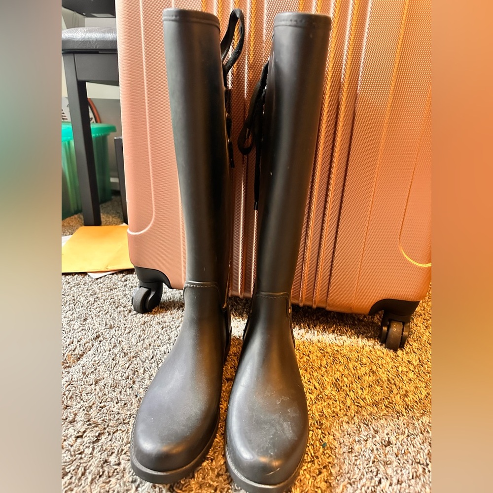 Black Size 8 Coach rain boots